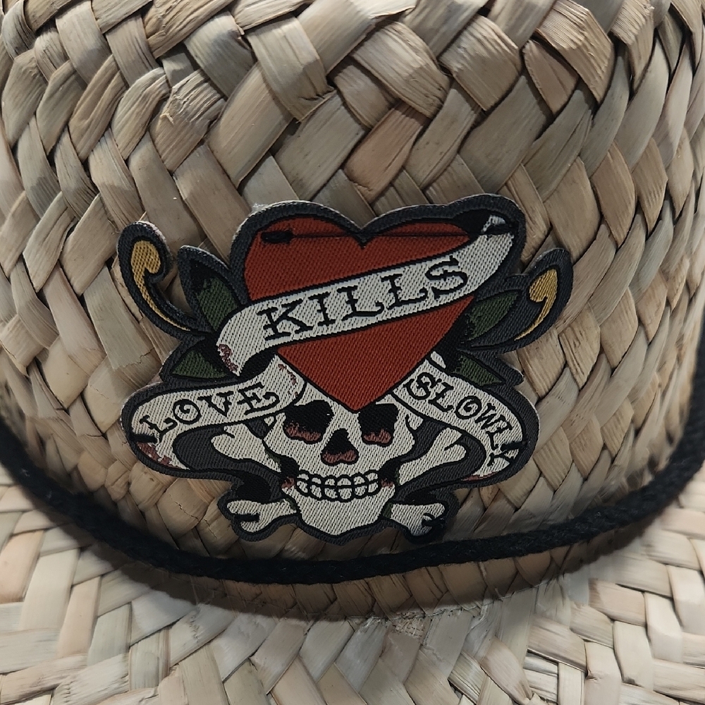 Ed Hardy Tan Straw Love Kills Slowly Hat - Picture 5 of 5